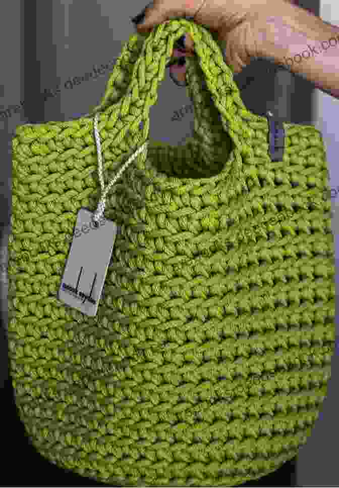 A Crochet Tote Bag Made With Green Yarn. Crochet: 18 Beautiful One Night Crochet Projects To Try Right Now : (Crochet Accessories Crochet Patterns Crochet Easy Crocheting)