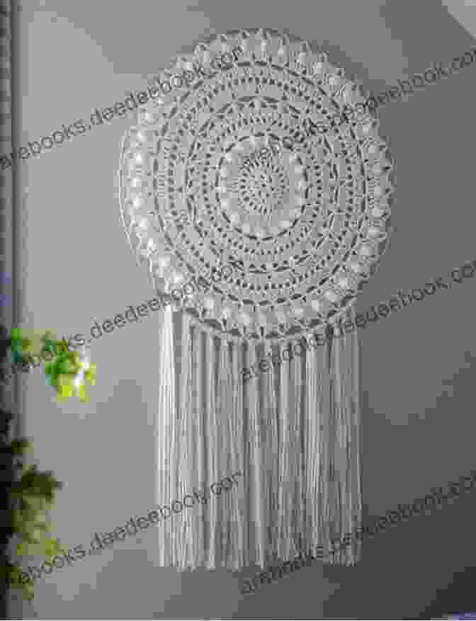A Crochet Wall Hanging Made With White Yarn. Crochet: 18 Beautiful One Night Crochet Projects To Try Right Now : (Crochet Accessories Crochet Patterns Crochet Easy Crocheting)