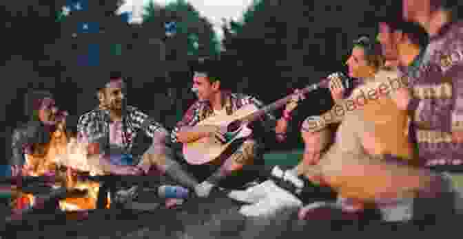 A Group Of Frontiersmen Playing Recorders And Other Instruments Around A Campfire, Showcasing The Recorder's Role In Folk Music. Early American Roots Recorder Edition