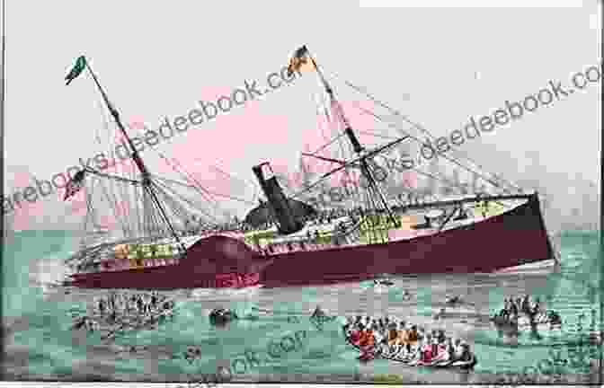 A Majestic Painting Depicting The Grandeur Of The SS Arctic, Its Sails Billowing In The Wind As It Embarks On Its Ill Fated Voyage. The High Girders: The Gripping True Story Of A Victorian Dream That Ended In Tragedy