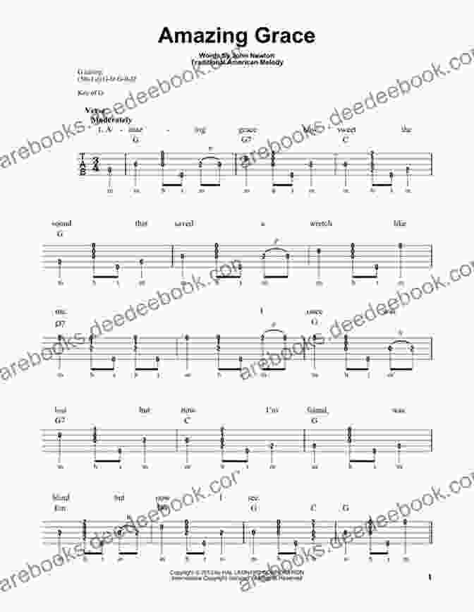 Amazing Grace Tablature Southern Mountain Banjo: 16 Classic Melodies Arranged For Beginning Intermediate Advanced Clawhammer Banjo