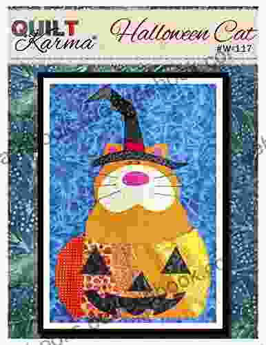 Halloween Cat Quilt Karma Pattern: Paper Strip Piecing Raw Edged Applique