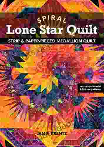 Spiral Lone Star Quilt: Strip Paper Pieced Medallion Quilt